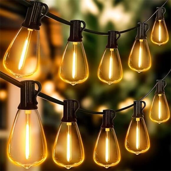 Outdoor String Lights 120FT with 60+2 Spare ST38 Vintage Bulbs, Shatterproof - Picture 7 of 7